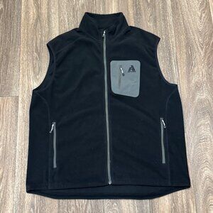 Eddie Bauer Vest Men's XL Black First Ascent Full Zip Fleece Outdoor Hiking 0568
